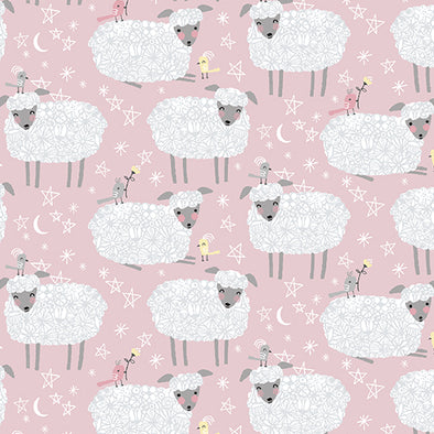 Chirpy Chirpy Sheep Sheep Pink - Cotton Print