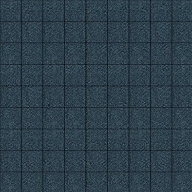 Dark Blue Tweed Window Pane - Cotton Print