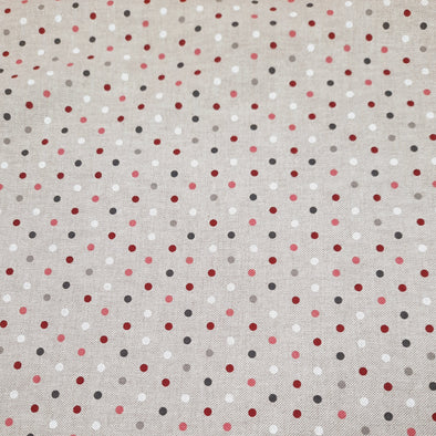 Linen Look - Berry Dots