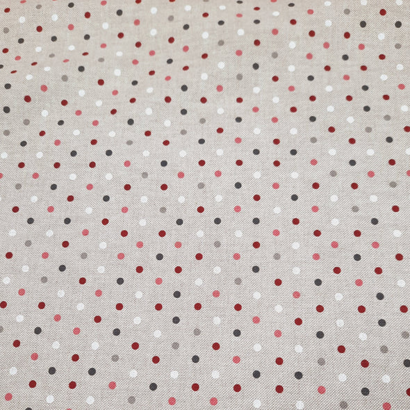 Linen Look - Berry Dots