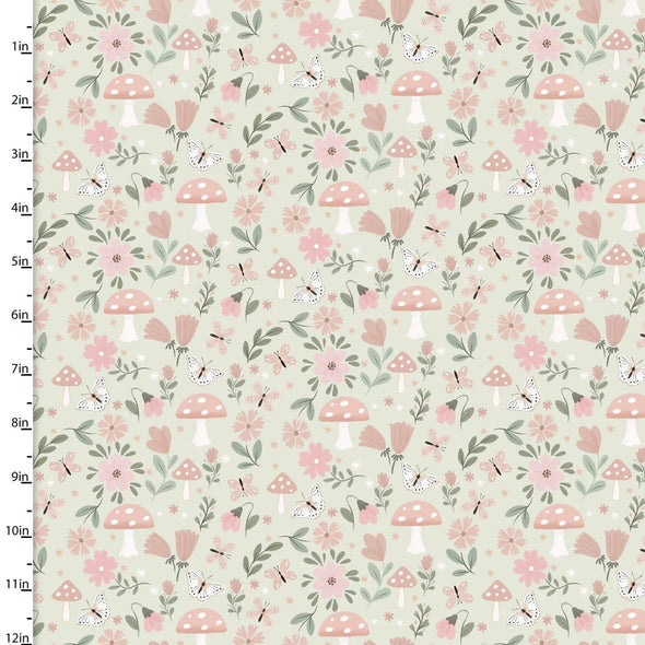 Butterflies and Blooms - Brushed Cotton