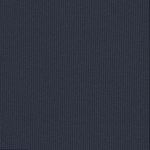 Night Blue Cotton Jersey 2x2 Rib