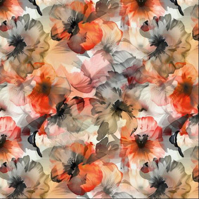 Peach Floral - Viscose Jersey