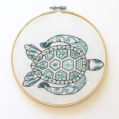 Turtle Embroidery Kit by Cinnamon Stitching