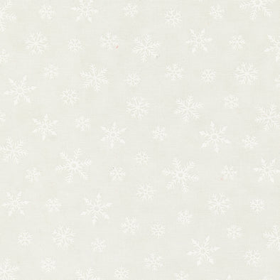 Snowflake White on White - Cotton Print