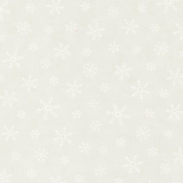 Snowflake White on White - Cotton Print