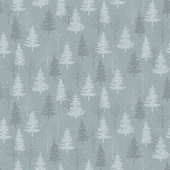 Forest Winter Moon - Cotton Print