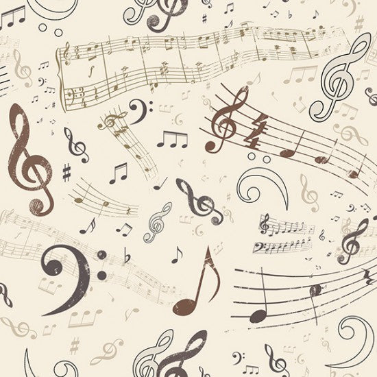 Symphony Music Notes - Cotton Print