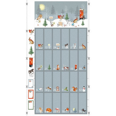 Winter Moon Advent Calendar - Printed Cotton Panel