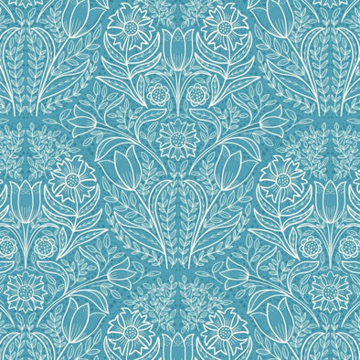 Blue Cottage Garden - Cotton Print