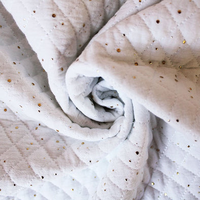 Ivory Gold Speckled Quilted Double Gauze