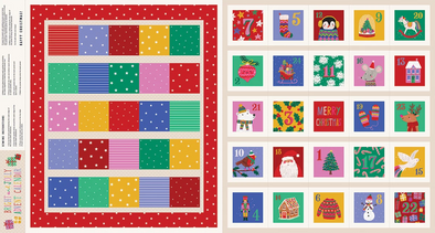 Bright & Jolly Advent Calendar - Printed Cotton Panel