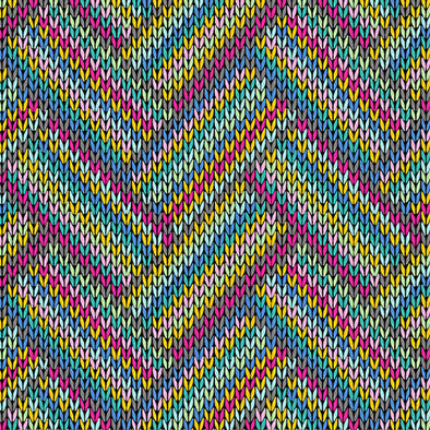 Knitted Zig Zag - Cotton Print