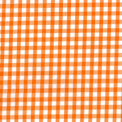 Orange 1/4" Gingham - Polycotton