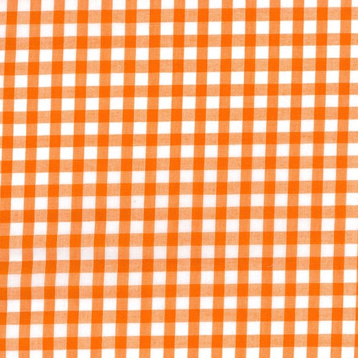 Orange 1/4" Gingham - Polycotton