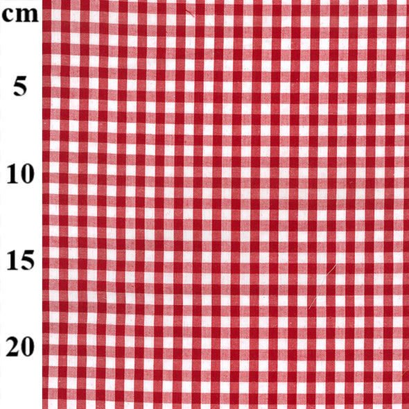 Red 1/4" Gingham - Polycotton