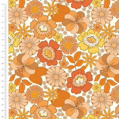 Orange Flower Child - Cotton Jersey