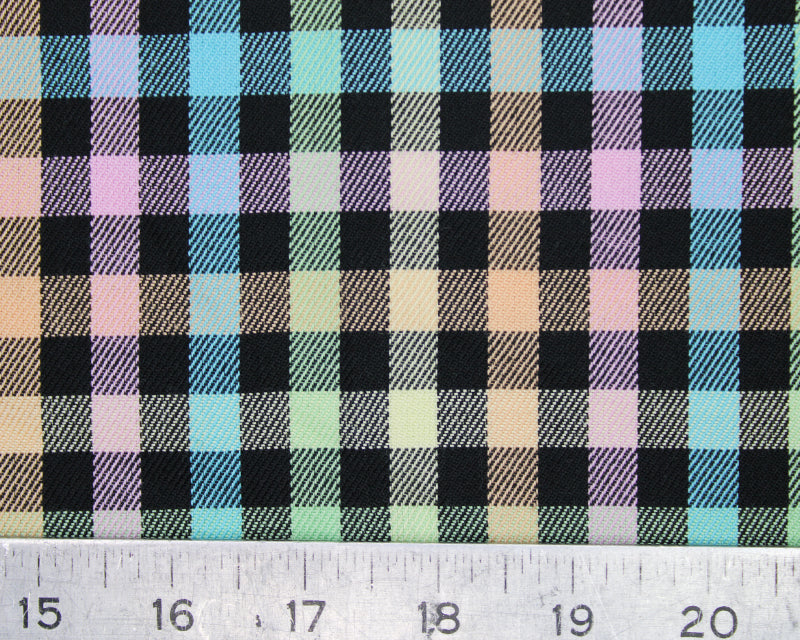 Pastel Rainbow Check - Poly/Viscose Check – Sew Yarn Crafty & Studio