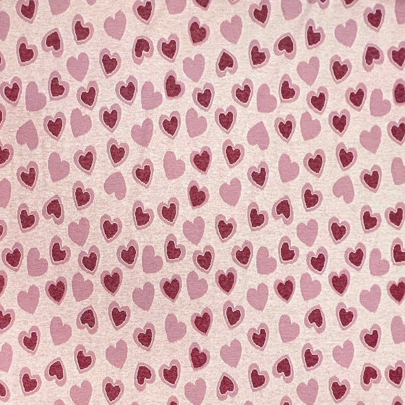 Pink Echo Hearts - Cotton Jersey
