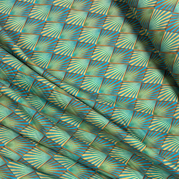 Blue Art Deco - Cotton Lawn