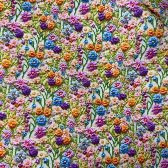 Embroidered Garden Digital Print - Cotton Print