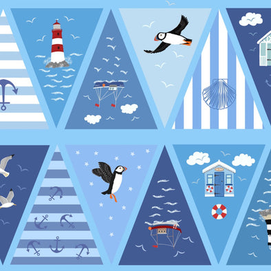 Coastal Bunting - Printed Cotton Panel