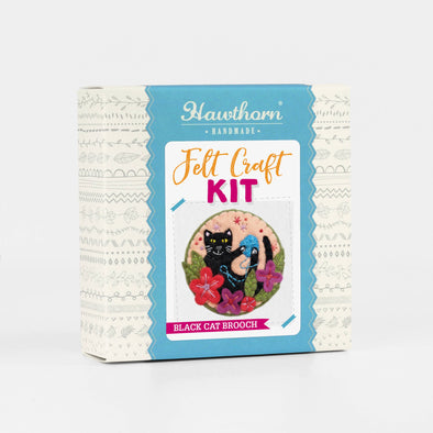 Black Cat Brooch Felt Craft Kit by Hawthorn Handmade