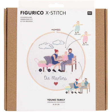 Figurico Young Family - Cross Stitch Kit