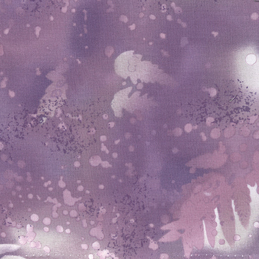 Violet Smoke Fossil Fern - Cotton Print