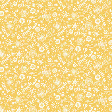 Yellow Garden Floral - Cotton Print