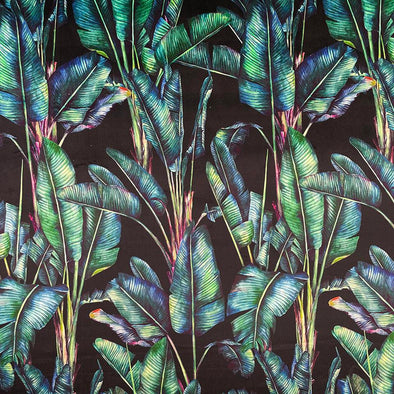 Paradise Black - Digital Print Velvet