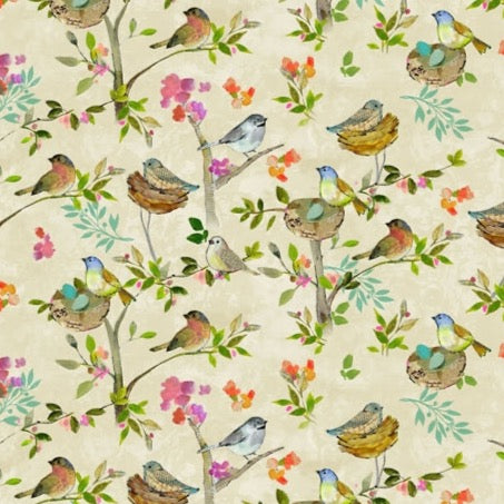 Nesting Birds - Cotton Print