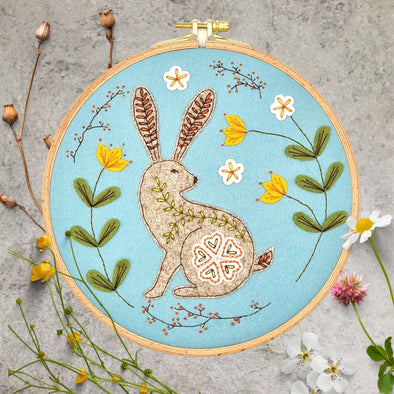 Wild Hare Felt Appliqué Hoop Kit by Corinne Lapierre