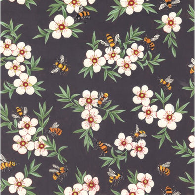 Floral Bee Haven - Cotton Print