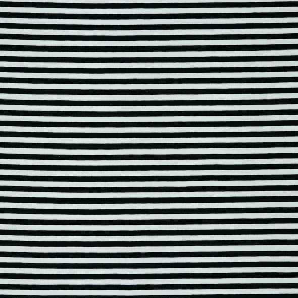 Black Nautical Stripe - Cotton Jersey