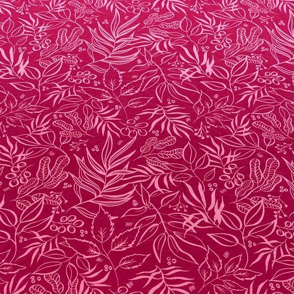 Fuchsia Foliage Cotton Jersey