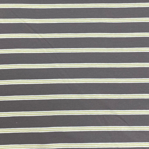 Grey Stripe Cotton Jersey