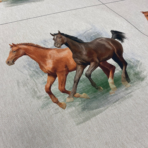 Linen Look - Horse Panel