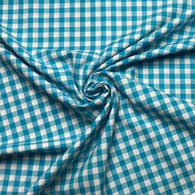 Yarn Dyed Cotton Gingham - Turquoise  1/3 Check