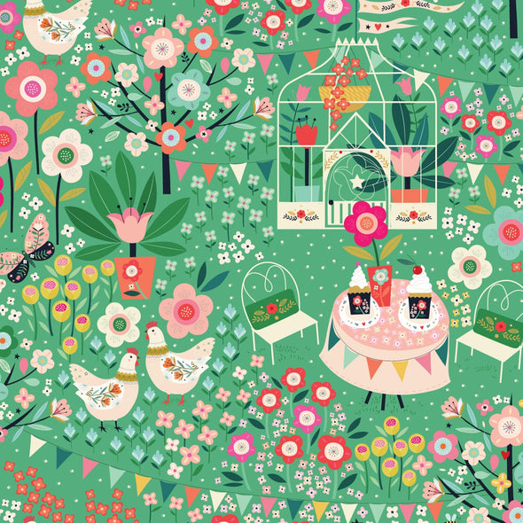 Strawberry Tea Garden - Cotton Print