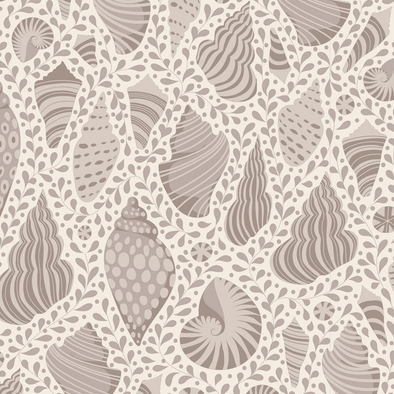 Tilda Beach Shells Grey - Cotton Print