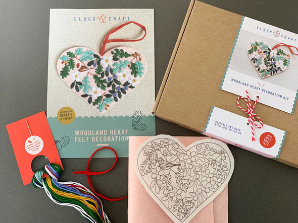 Hedgerow Heart Embroidery Kit by Cloud Craft