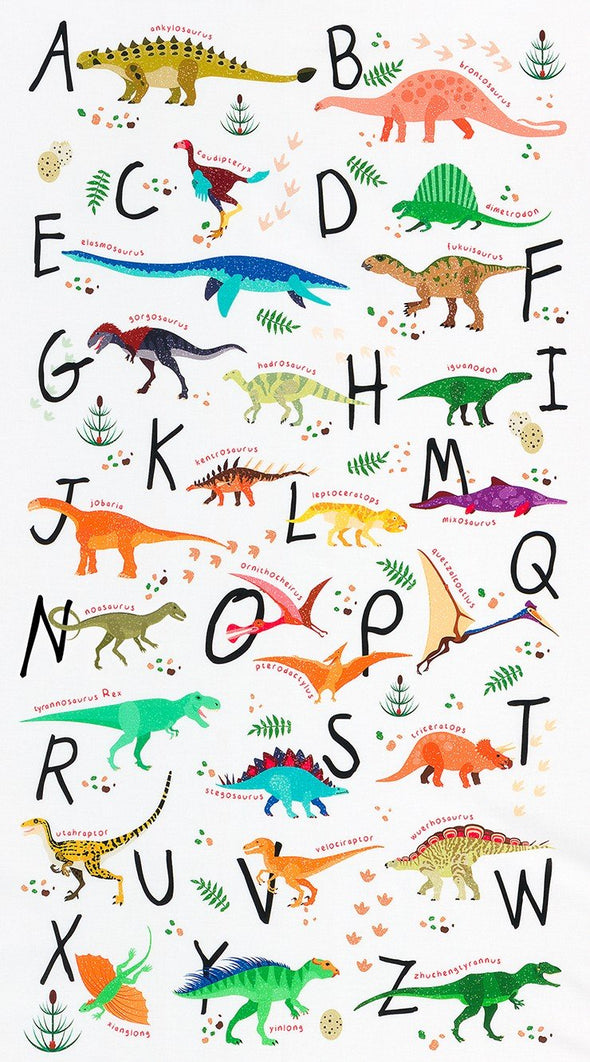 Alphabetosaurus - Cotton Print Panel