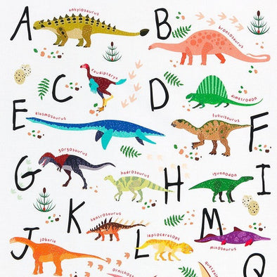 Alphabetosaurus - Cotton Print Panel